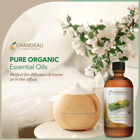 Chandeau Essentials lemongrass diffuser use, refreshing room aroma.