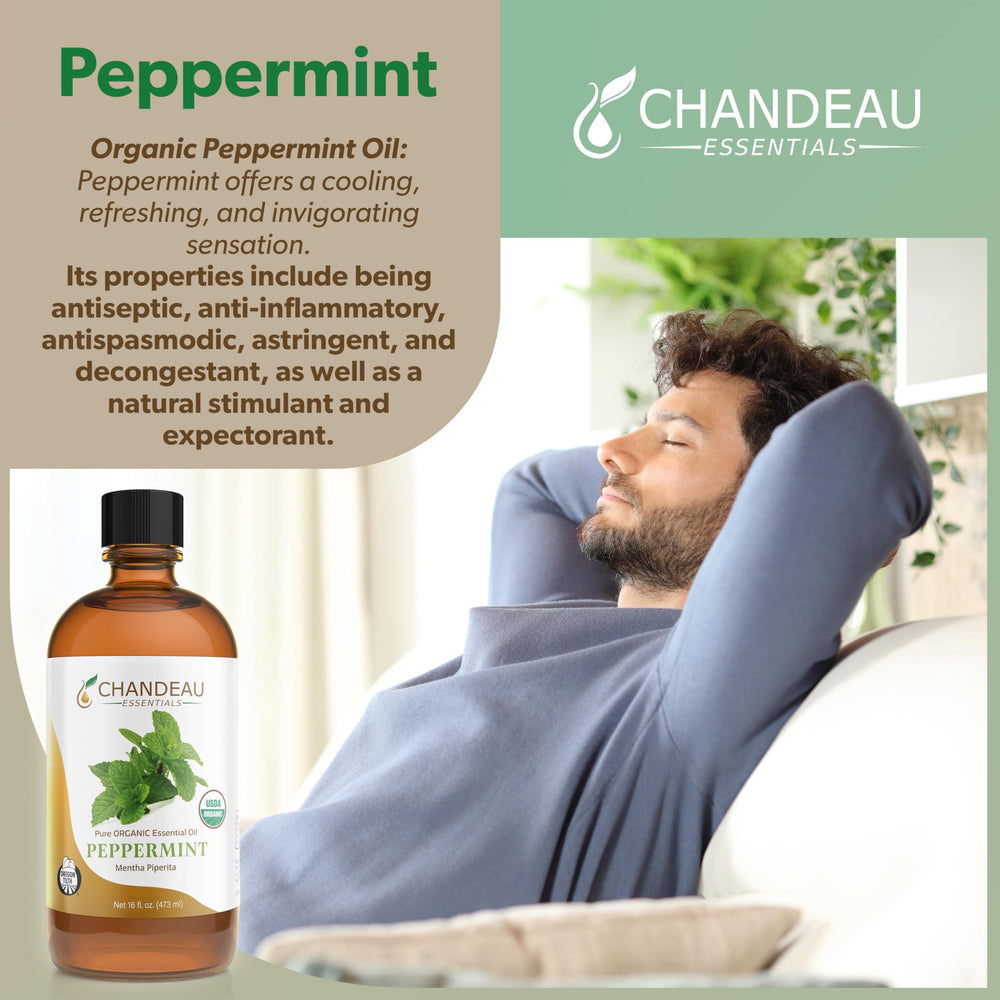 Chandeau Essentials peppermint oil for candle making with uplifting aroma