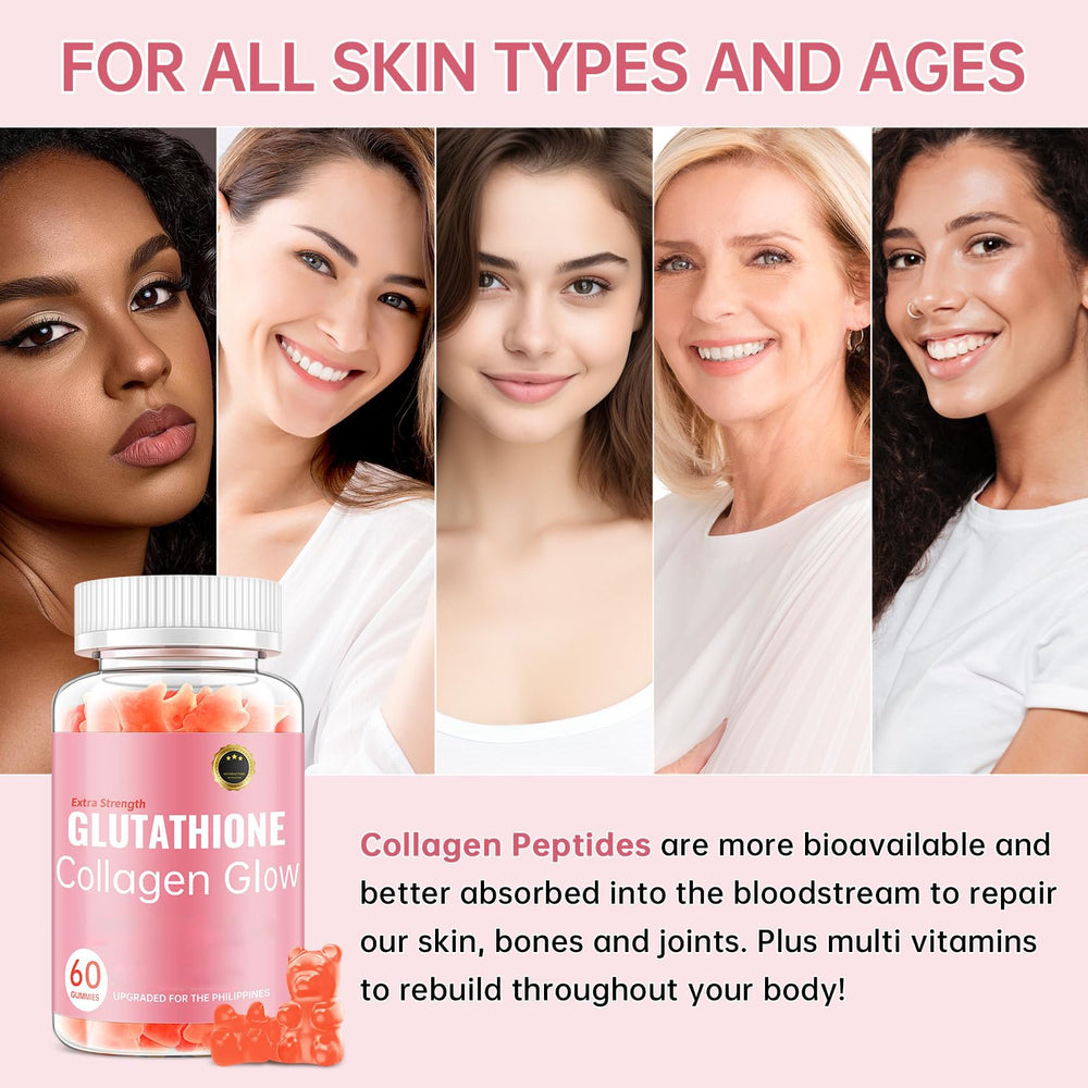 CHANGARLOAD Glutathione Collagen Glow Gummies label close-up highlights skin-supporting blend.