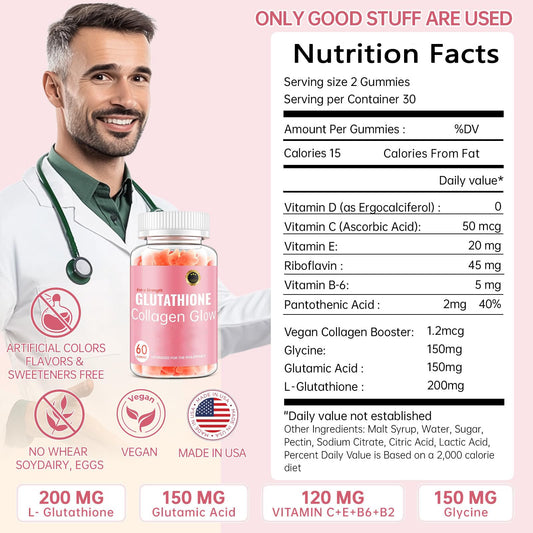 CHANGARLOAD Glutathione Collagen Glow Gummies packaging front close-up for skin vitality.