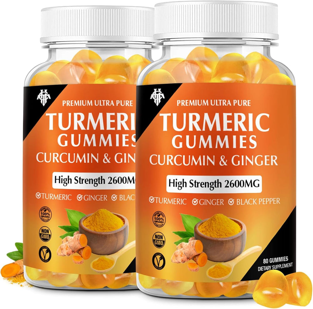 CHANUBITO Turmeric Curcumin Gummies front packaging, daily wellness option with vegan, gluten-free benefits.