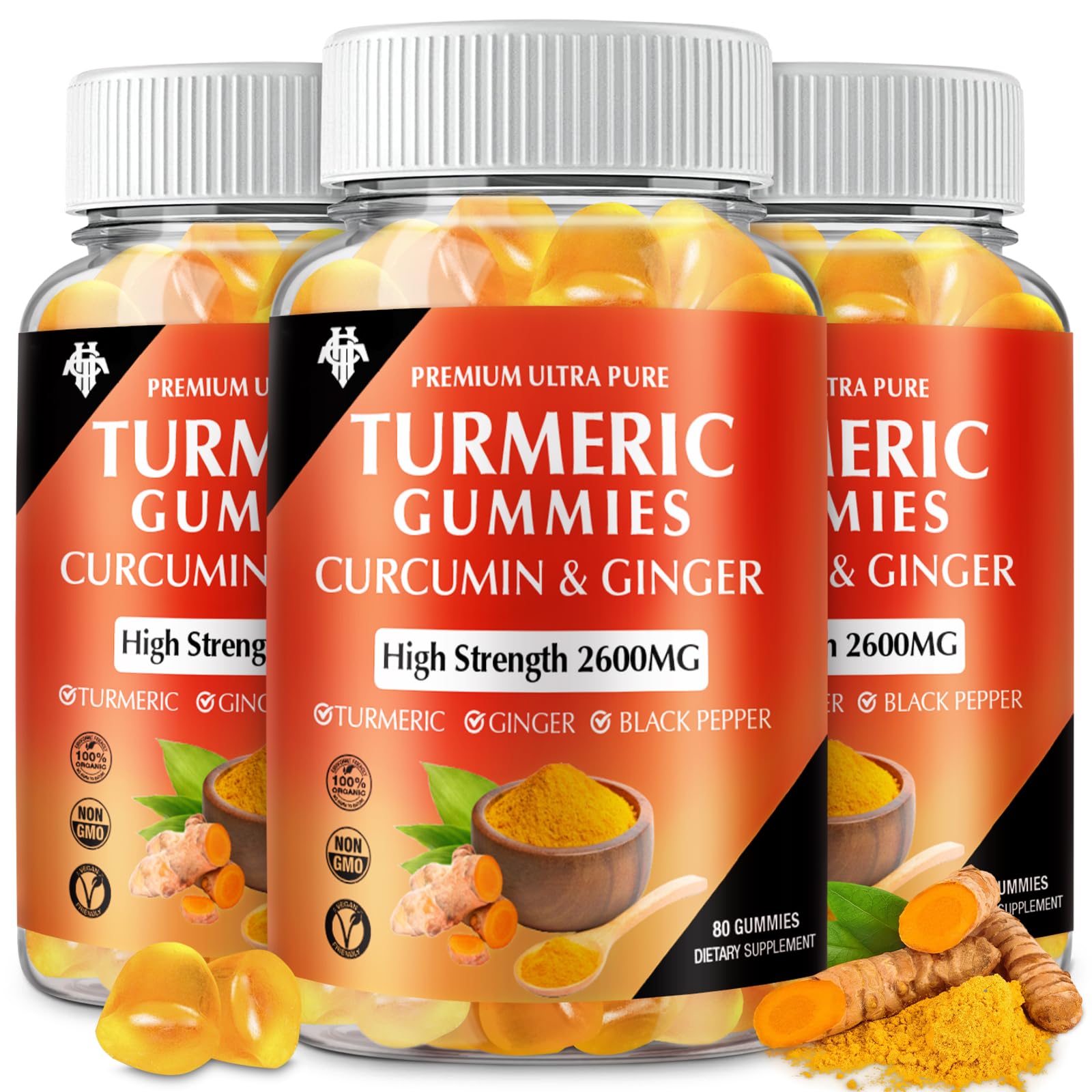 CHANUBITO Turmeric Gummies orange flavor packaging for convenient daily support.
