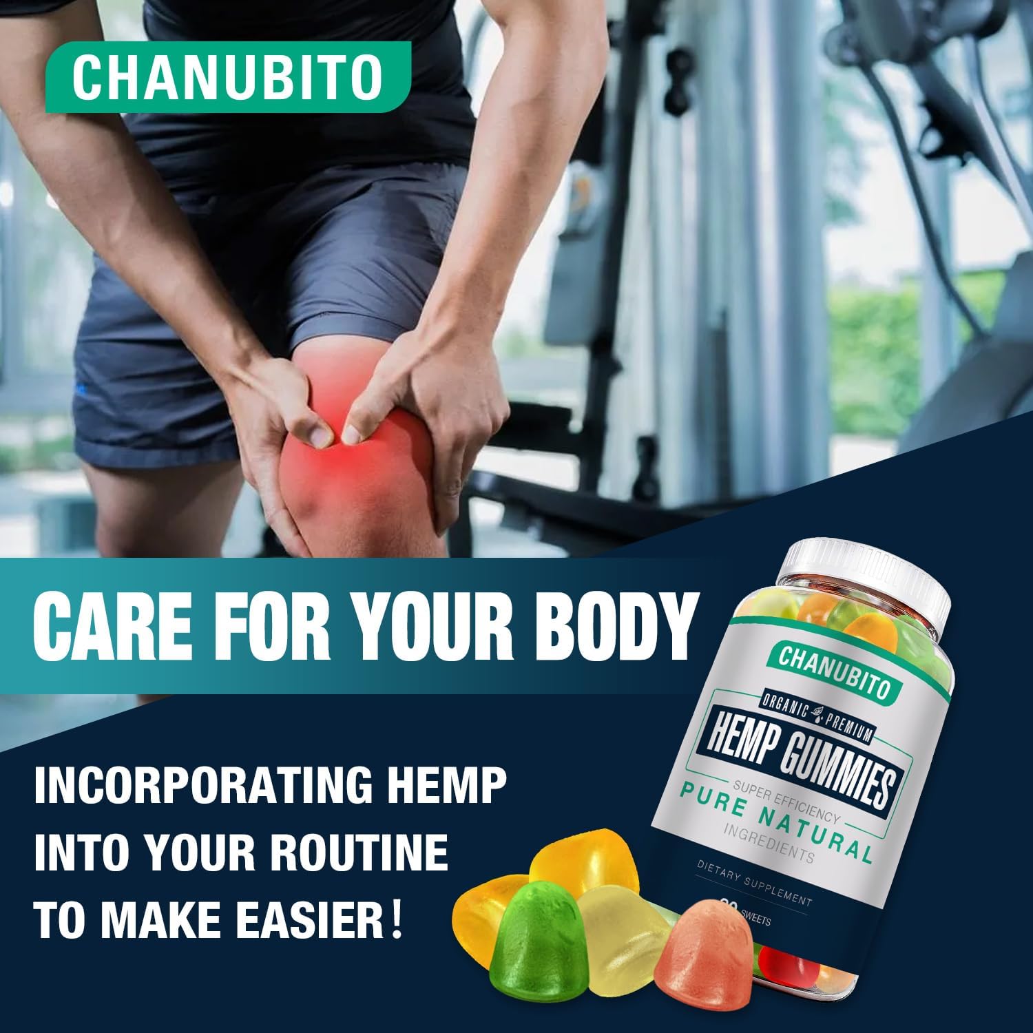 CHANUBITO vegan, non-GMO gummies with clear ingredients label.