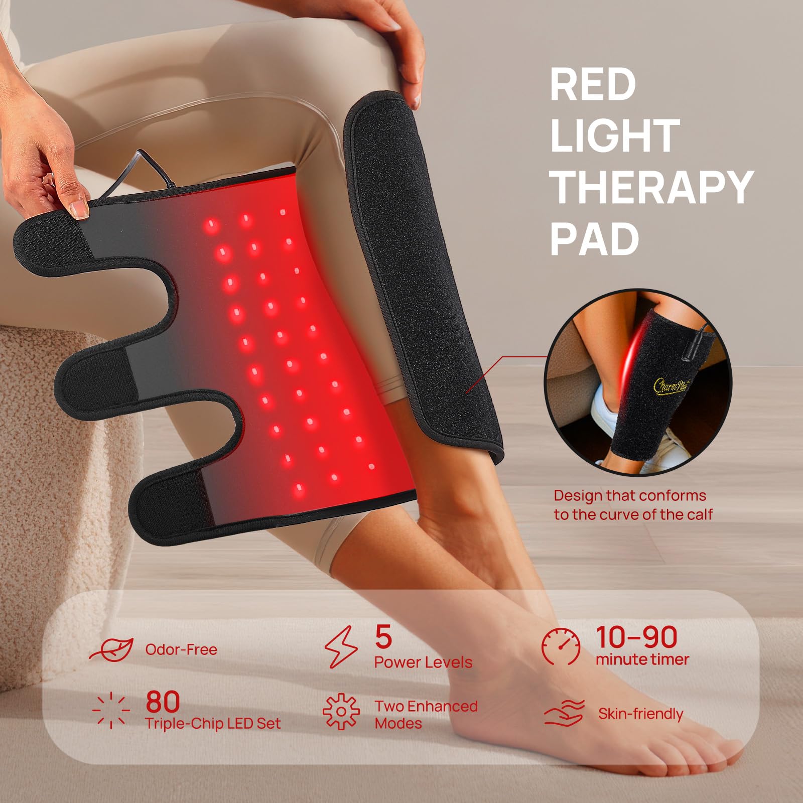 charmpilot calf therapy pad heat setting adds gentle warmth