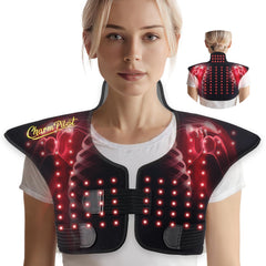 Charmpilot neck-shoulder wrap closeup showing compact wearable design for targeted relief