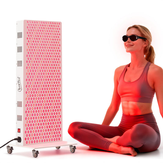 Charmpilot red light panel, front view, supports skin vitality and gentle muscle comfort.