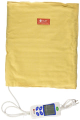 Chattanooga Theratherm on shoulder provides soothing moist heat for muscle strain.