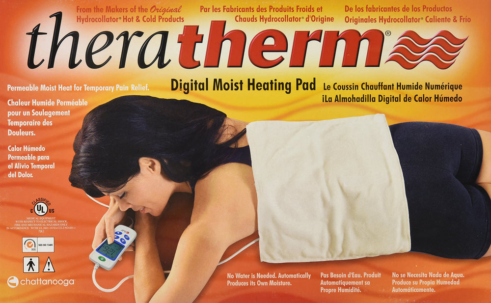 Chattanooga Theratherm wrist view demonstrates compact relief with moist heat.