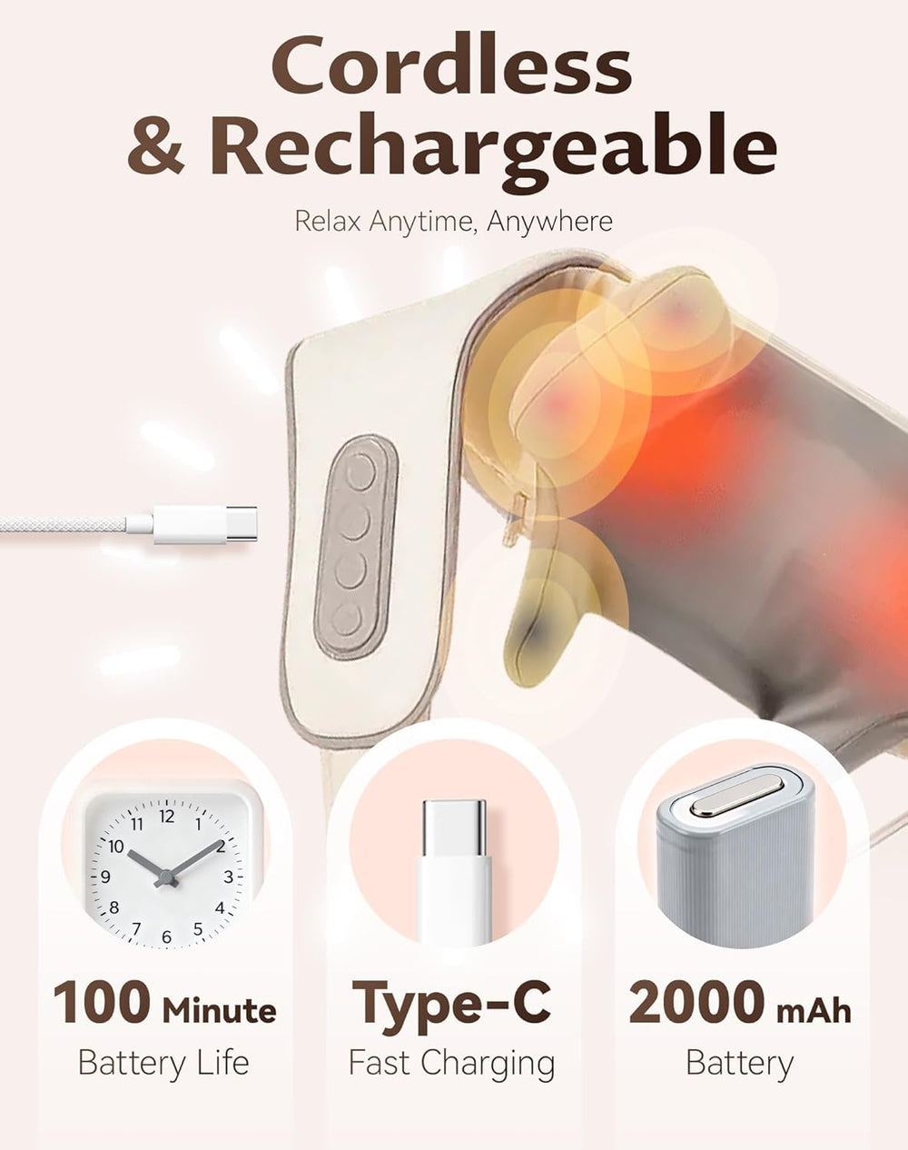 CheckSimple ergonomic neck massager contours fitting around shoulders