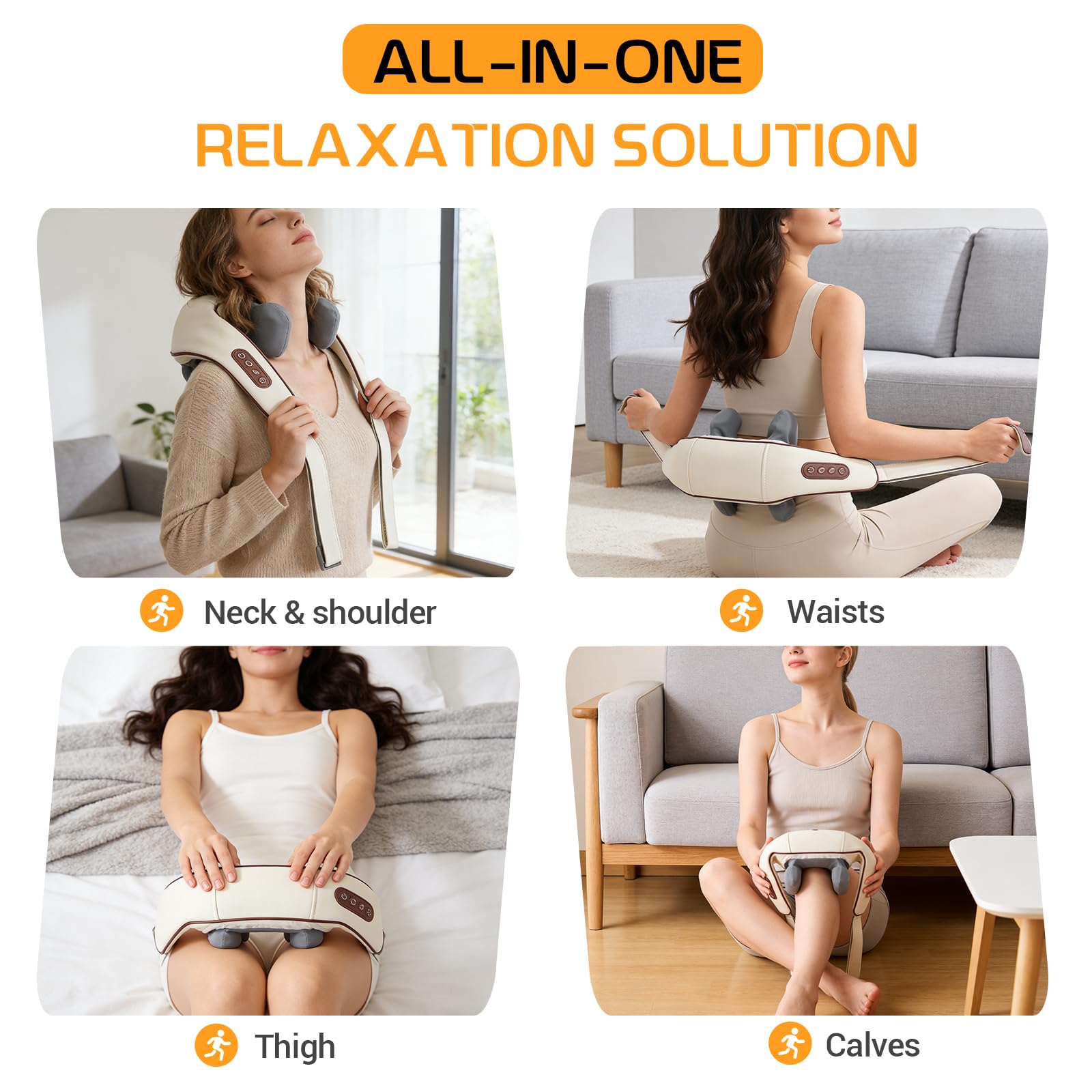 CheckSimple ergonomic shoulder straps keep the massager in place during use