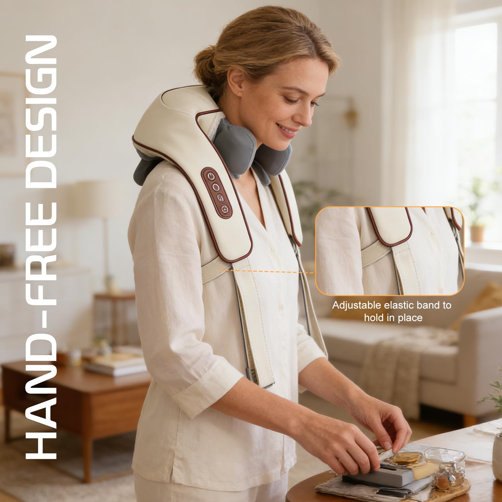 CheckSimple heat settings offer temperature-controlled comfort during sessions