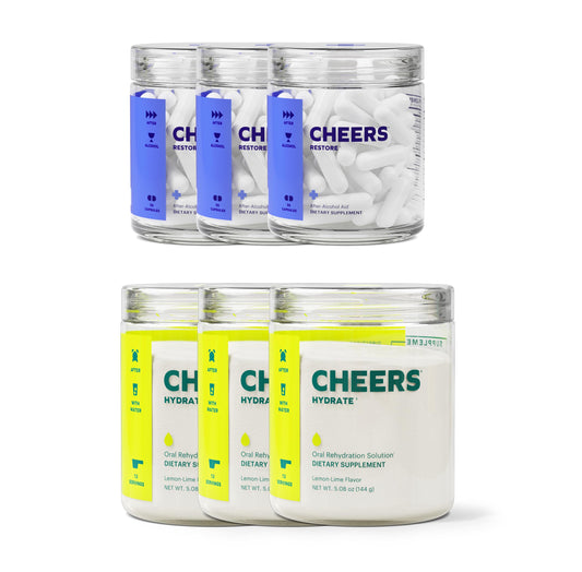 Cheers Classic Combo Restore bottle with capsules for post‑drink support