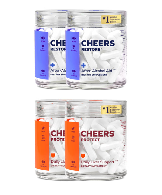 Cheers Liver Combo after-drink capsules support a refreshed morning.