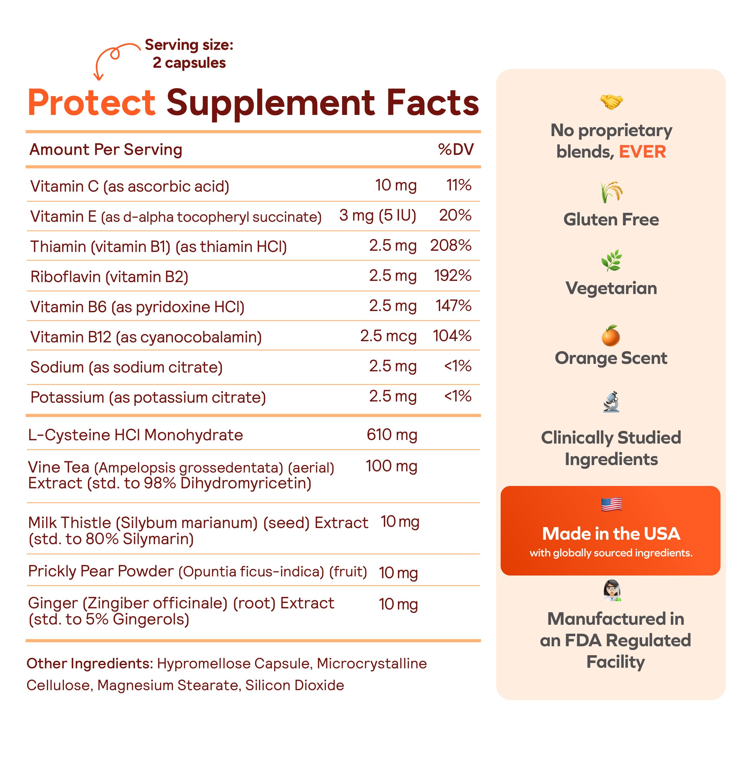 Cheers Protect ingredients close-up highlighting milk thistle and DHM for liver health support