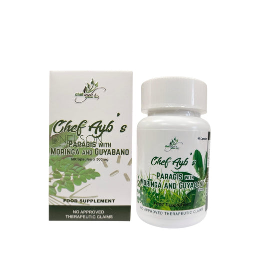 Chef Ayb’s Paragis bottle pouring, triple‑herbal blend for daily vitality