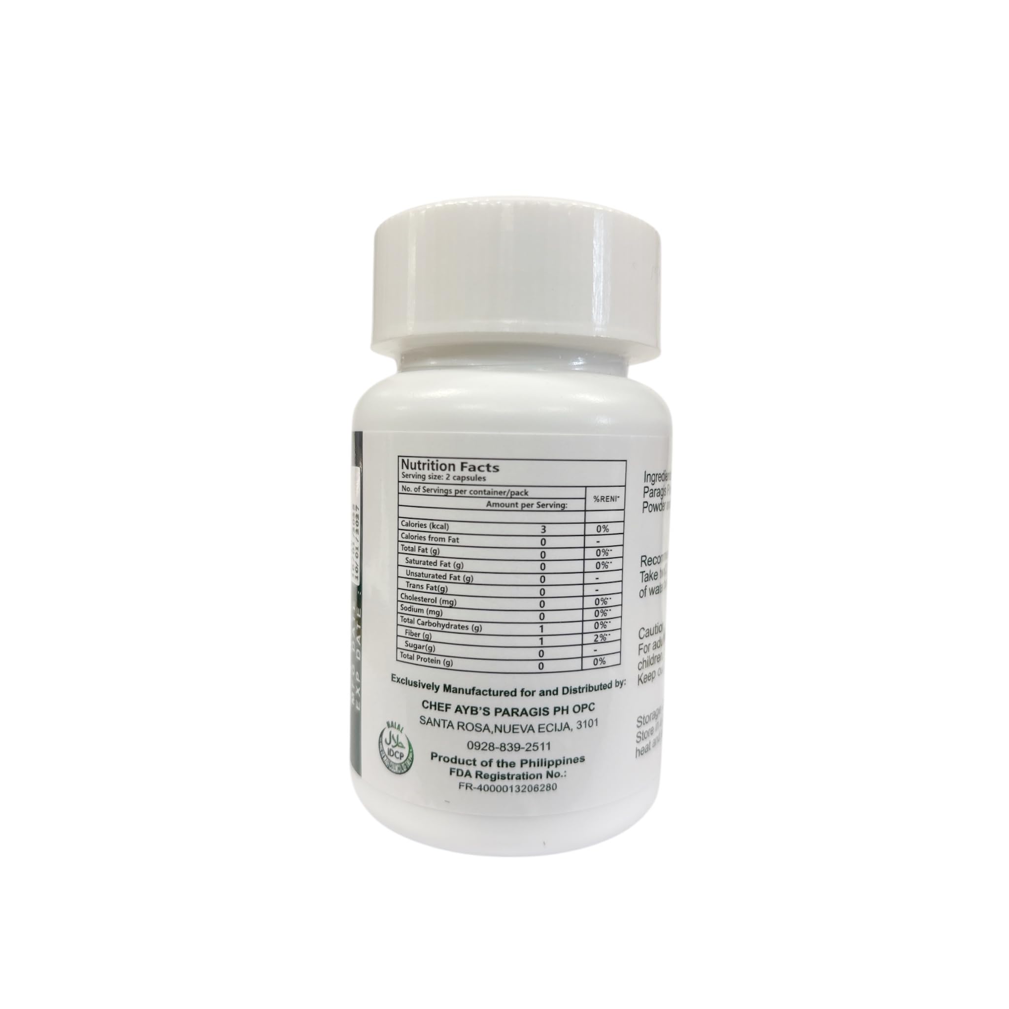 Chef Ayb’s Paragis and Moringa Guyabano label, natural plant‑based formula
