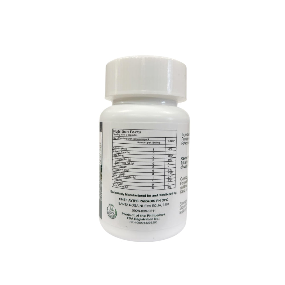 Chef Ayb’s Paragis and Moringa Guyabano label, natural plant‑based formula