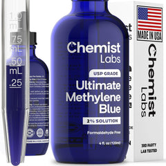 Chemist Labs methylene blue bottle 4oz with a graduated dropper for precise dosing.