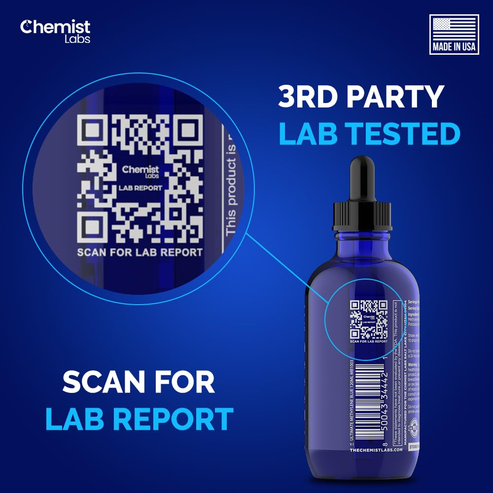 Chemist Labs methylene blue GMP facility packaging reflects strict US manufacturing oversight.