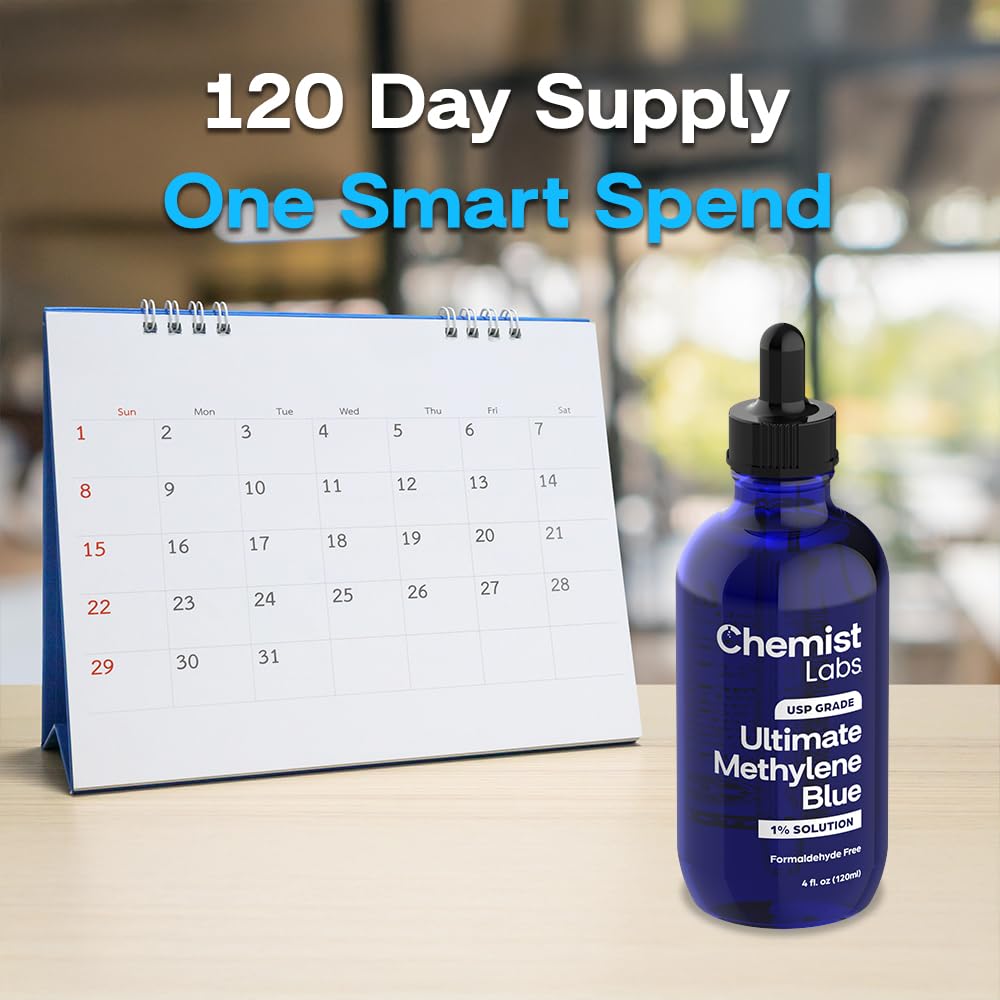 Chemist Labs Methylene Blue packaging and label for clear storage.