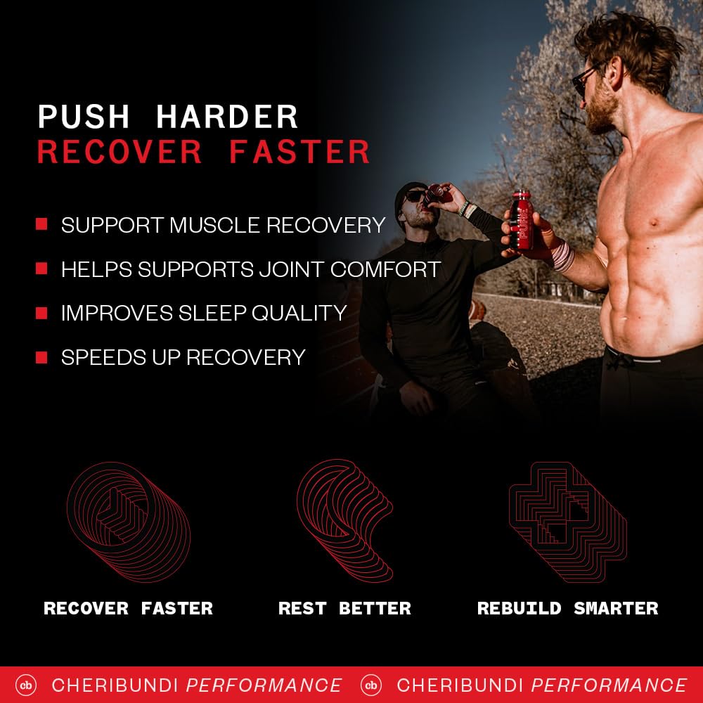 Athlete drinks Cheribundi Sleep after training for potential rest support