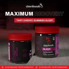 Cheribundi Sleep Gummies bottle pour demonstrates easy nightly use.
