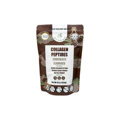 Cherie Sweet Heart collagen powder chocolate tub, smooth texture for easy daily mixing and vitality.