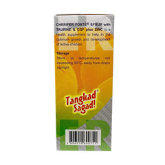 Pouring Cherifer Forte Syrup to supplement daily nutrition for active kids.