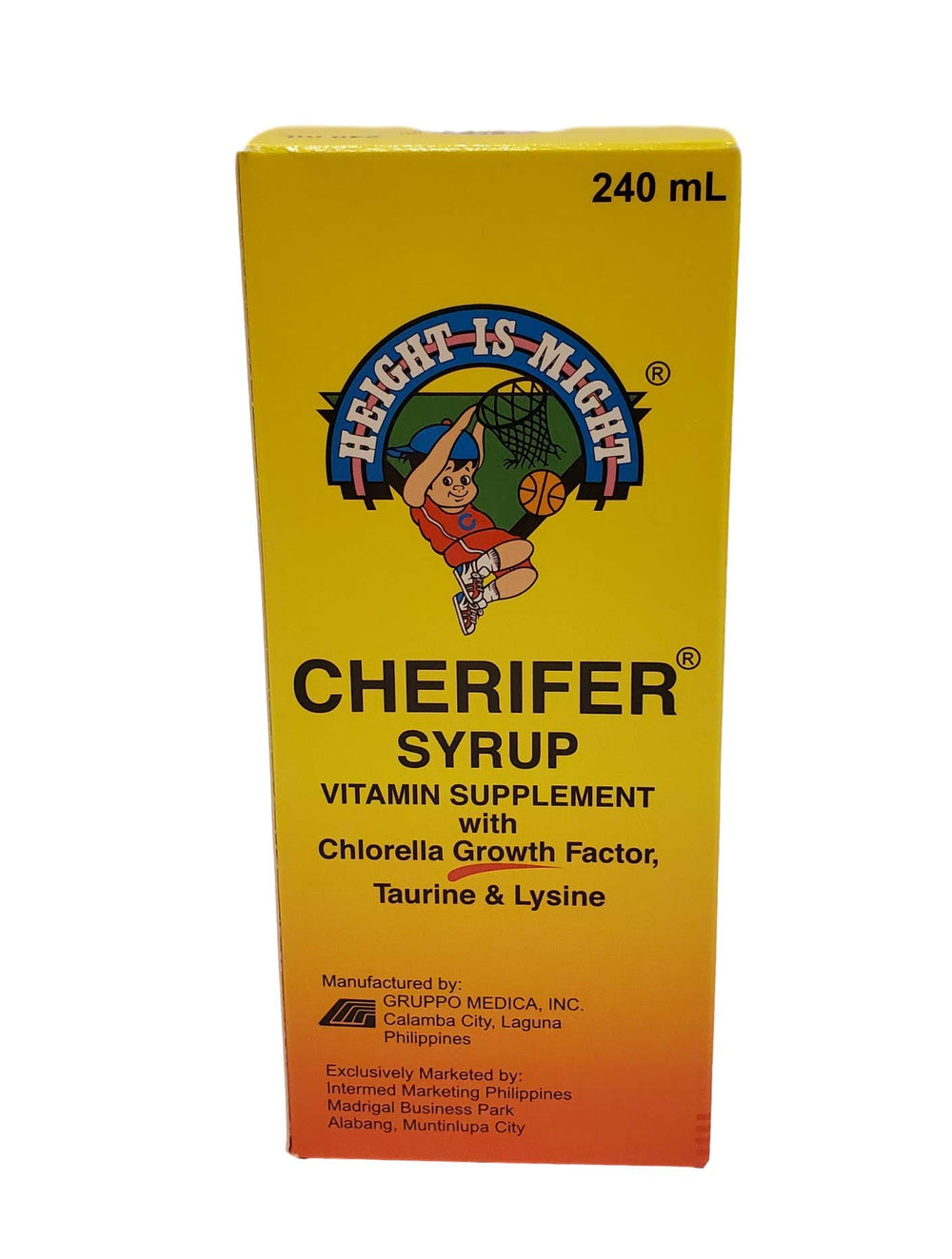 Cherifer syrup 2-pack back view shows label with usage tips for informed dosing.