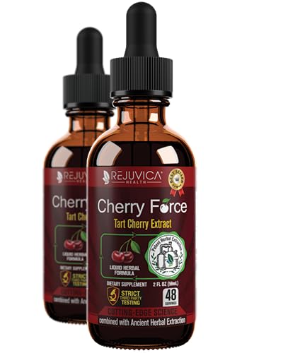 Cherry Force advanced tart cherry extract bottle highlights fast absorption.