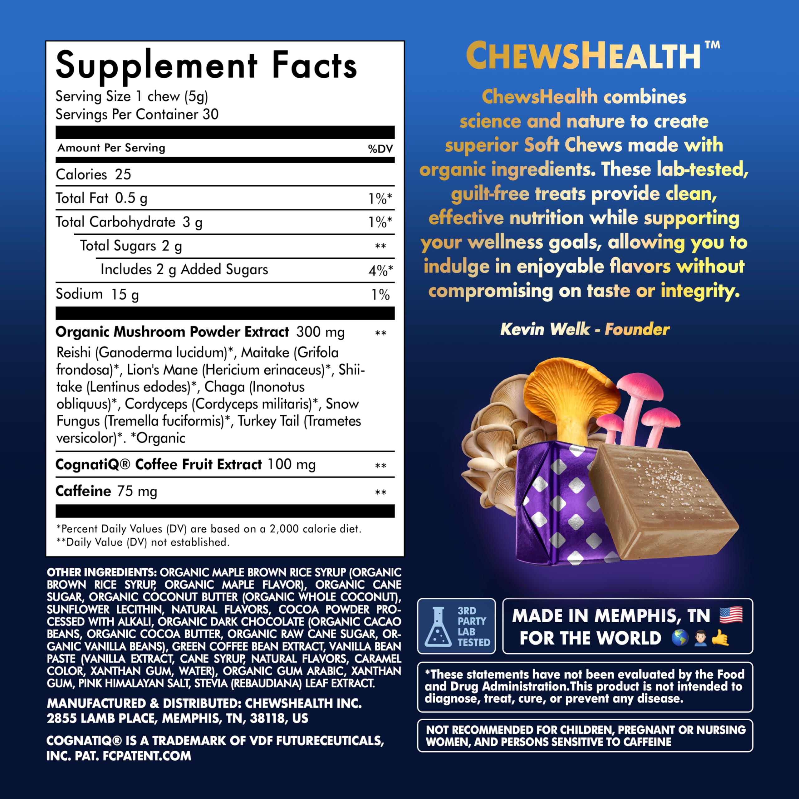 CHEWSHEALTH DynaMind iQ chews close-up show texture for focused snacking