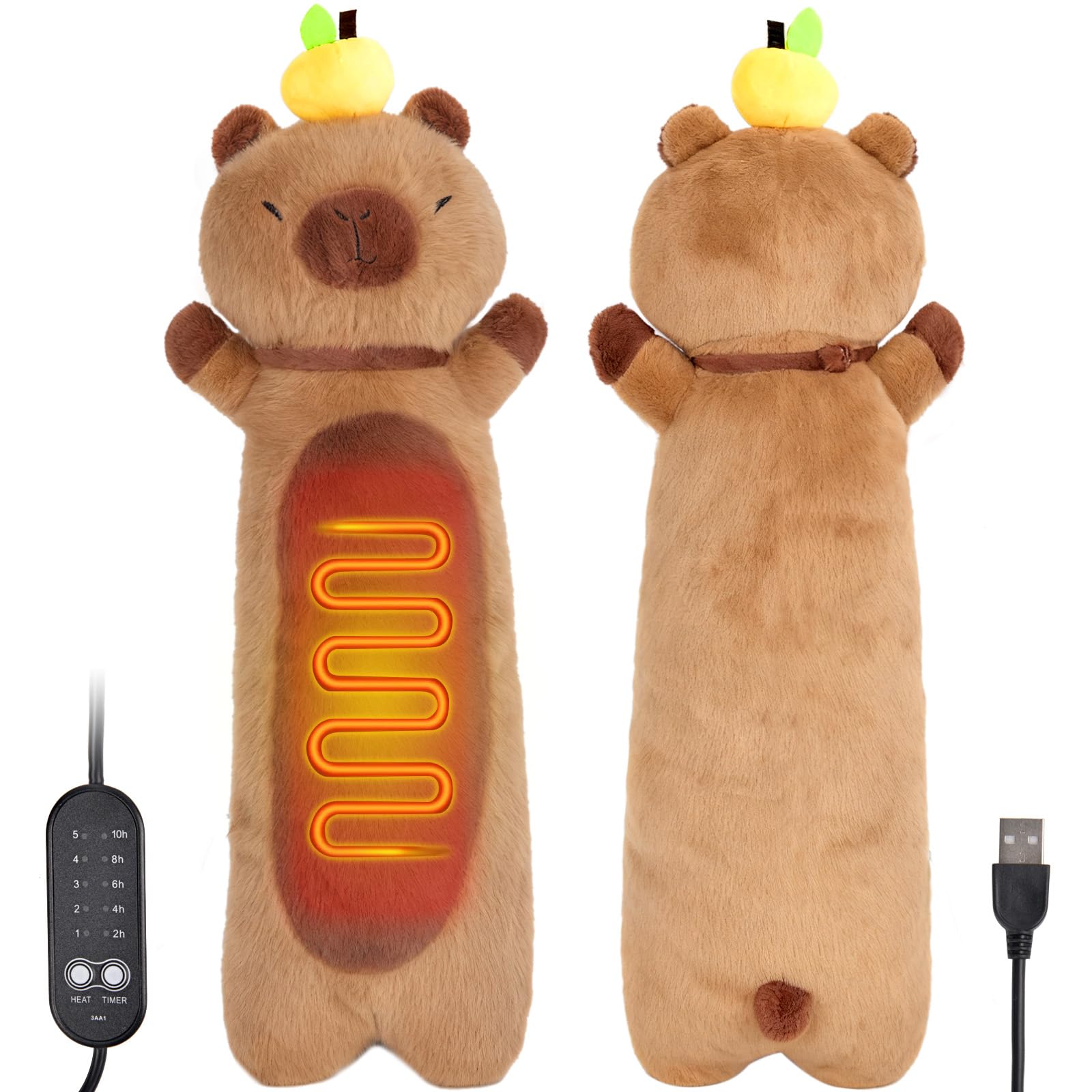 ChezMax Capybara heating pad 21-inch plush for cramps relief