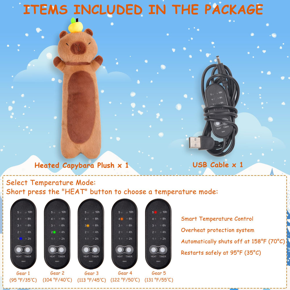 ChezMax capybara heating pad plush design enhances comfort