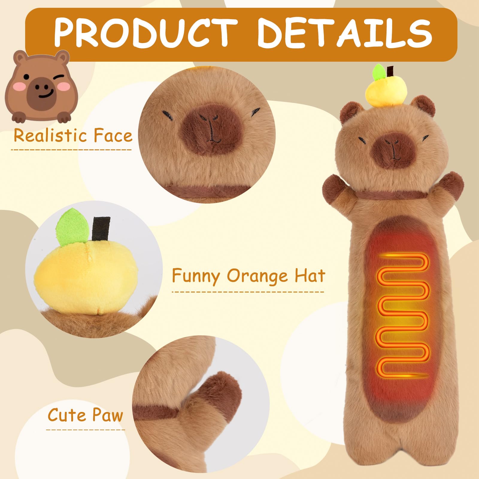 ChezMax capybara heating pad USB powered for warmth anywhere