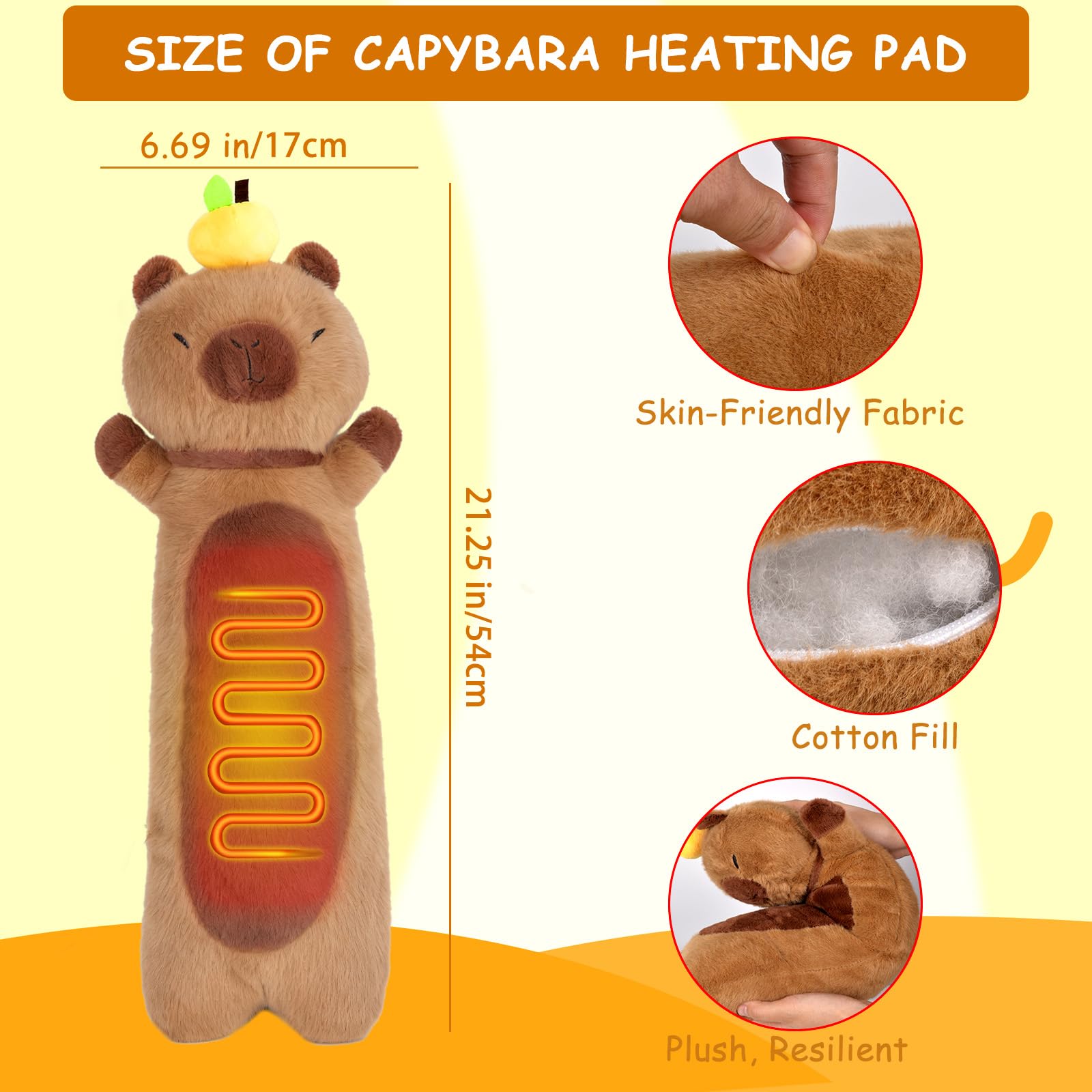 ChezMax capybara plush with orange hat delivers gentle warmth