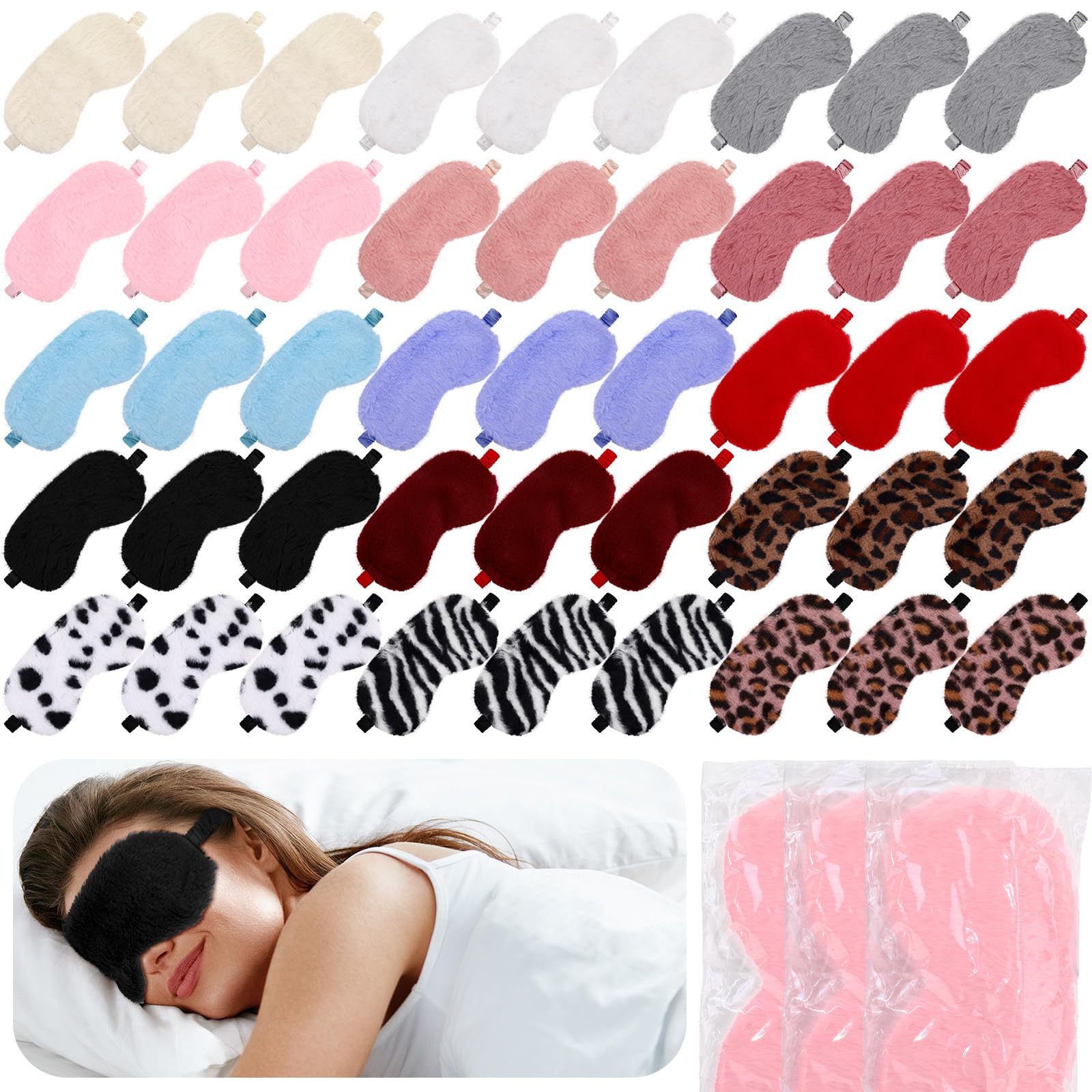 Chicingyou plush eye mask in assorted colors blocks light for daytime naps