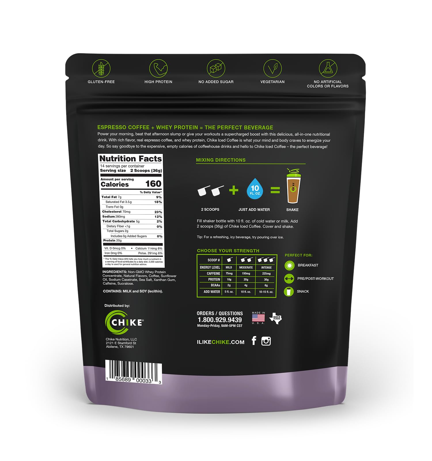 CHIKE Sweet Cream High Protein Iced Coffee can with espresso shots for quick energy.