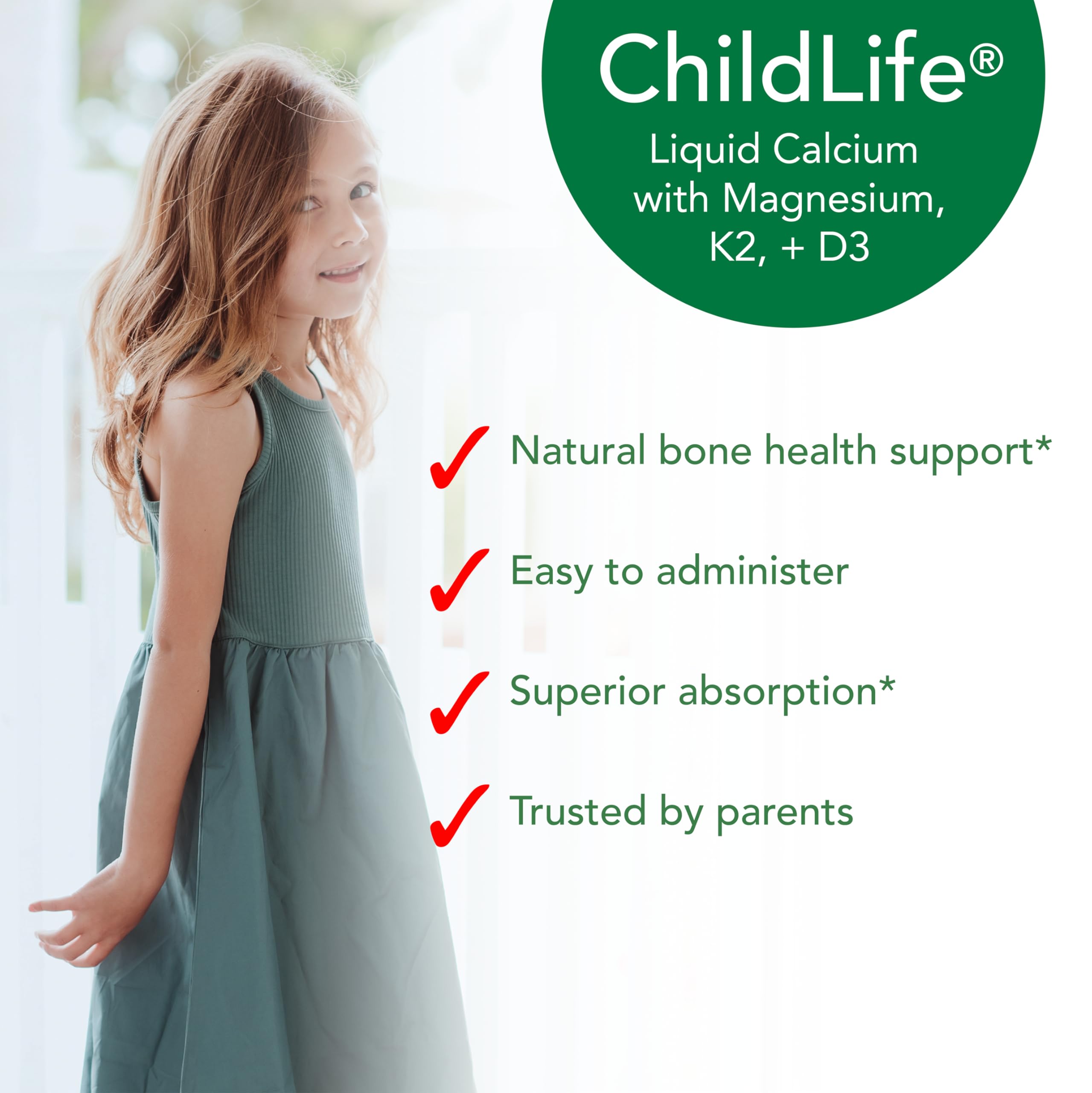ChildLife Essentials bottle with packets arranged to illustrate variety and value.
