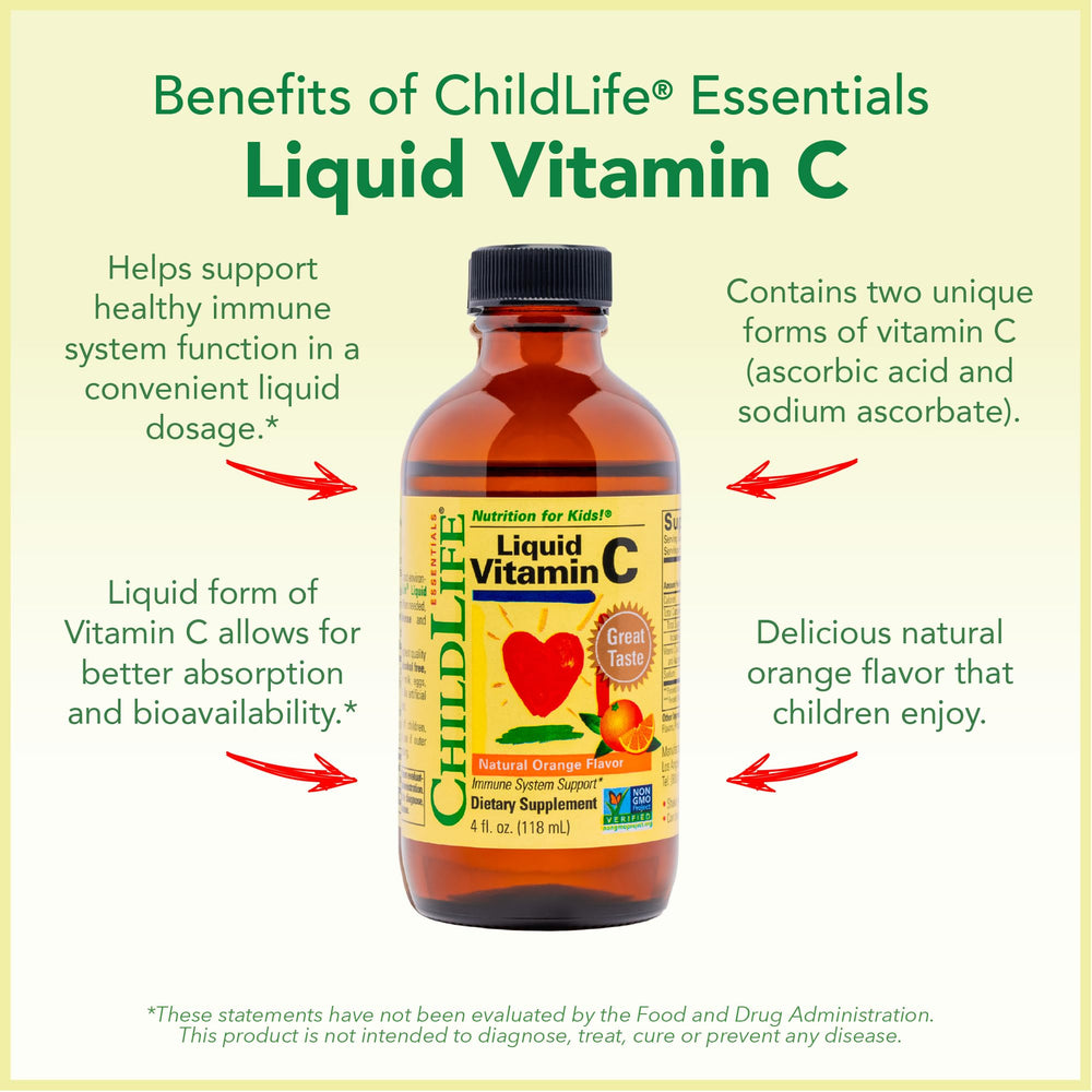 CHILDLIFE ESSENTIALS echinacea liquid bottle showcasing immune response support for kids