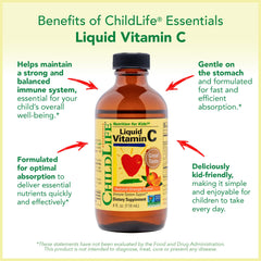 ChildLife Essentials dosage guide shows age-based daily amounts for caregivers.