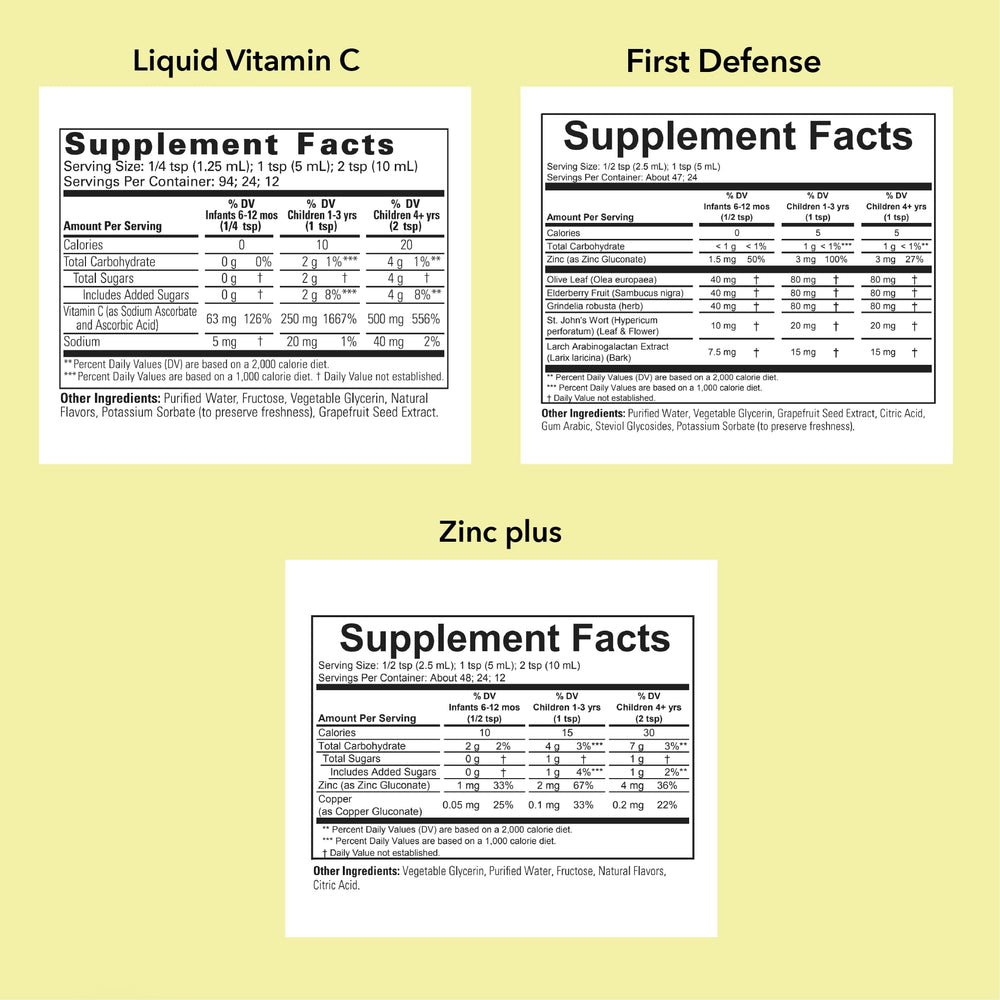 ChildLife Essentials Liquid Zinc Plus bottle shows convenient immune support for children.