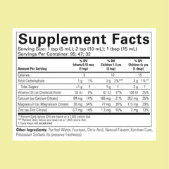 CHILDLIFE ESSENTIALS orange-flavored liquid calcium appeals to kids during daily routines