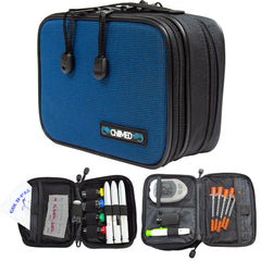 ChillMED Type 1 blue insulin cooler bag for on-the-go organization.