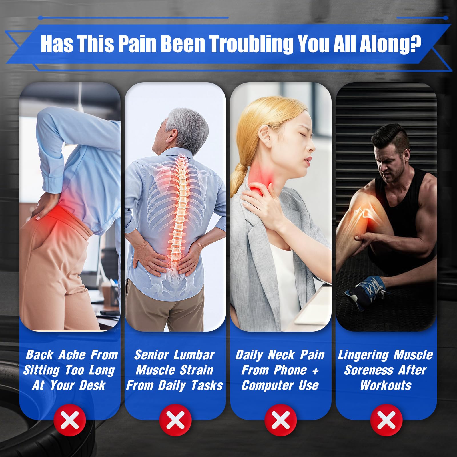 Chinensis Massage Gun used on back and shoulders for targeted relief