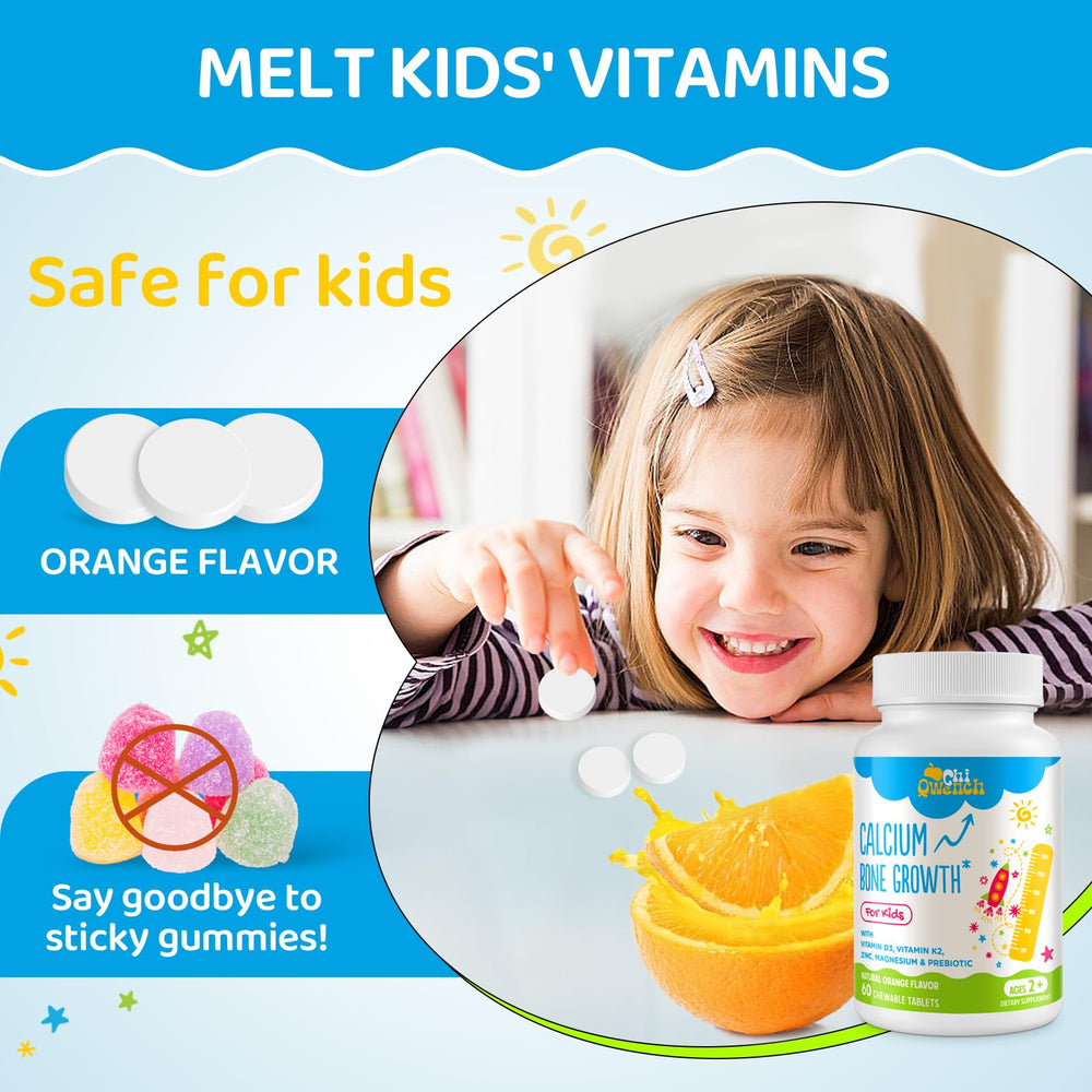 ChiQwench kid-height-growth image signals a chewable option during busy mornings.