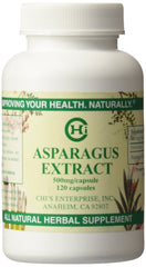 Chi's Enterprise asparagus extract bottle label for daily wellness support.
