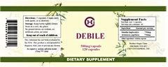 Chi's Enterprise Debile capsules close-up, herbal formulation that may support natural digestive balance