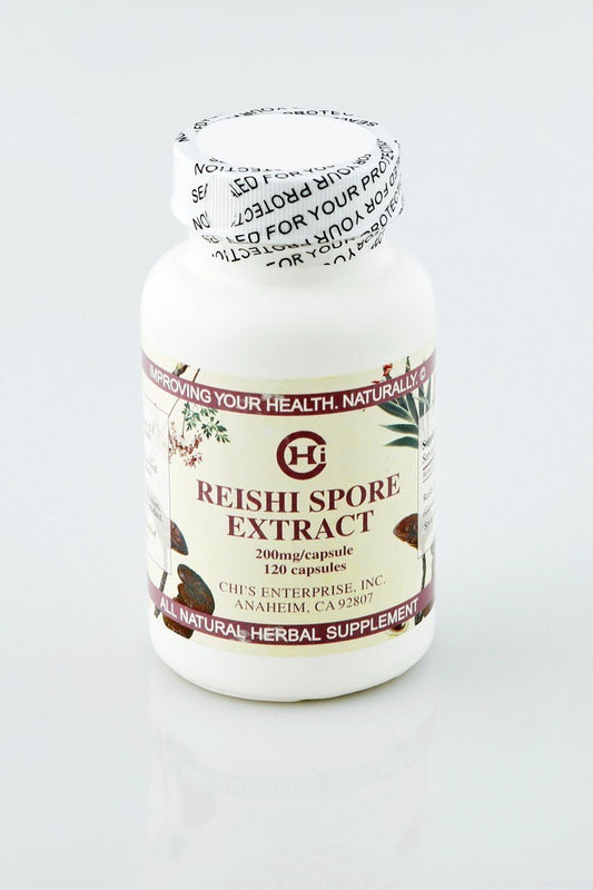 Chi's Enterprise Reishi Spore Extract bottle for daily wellness support.