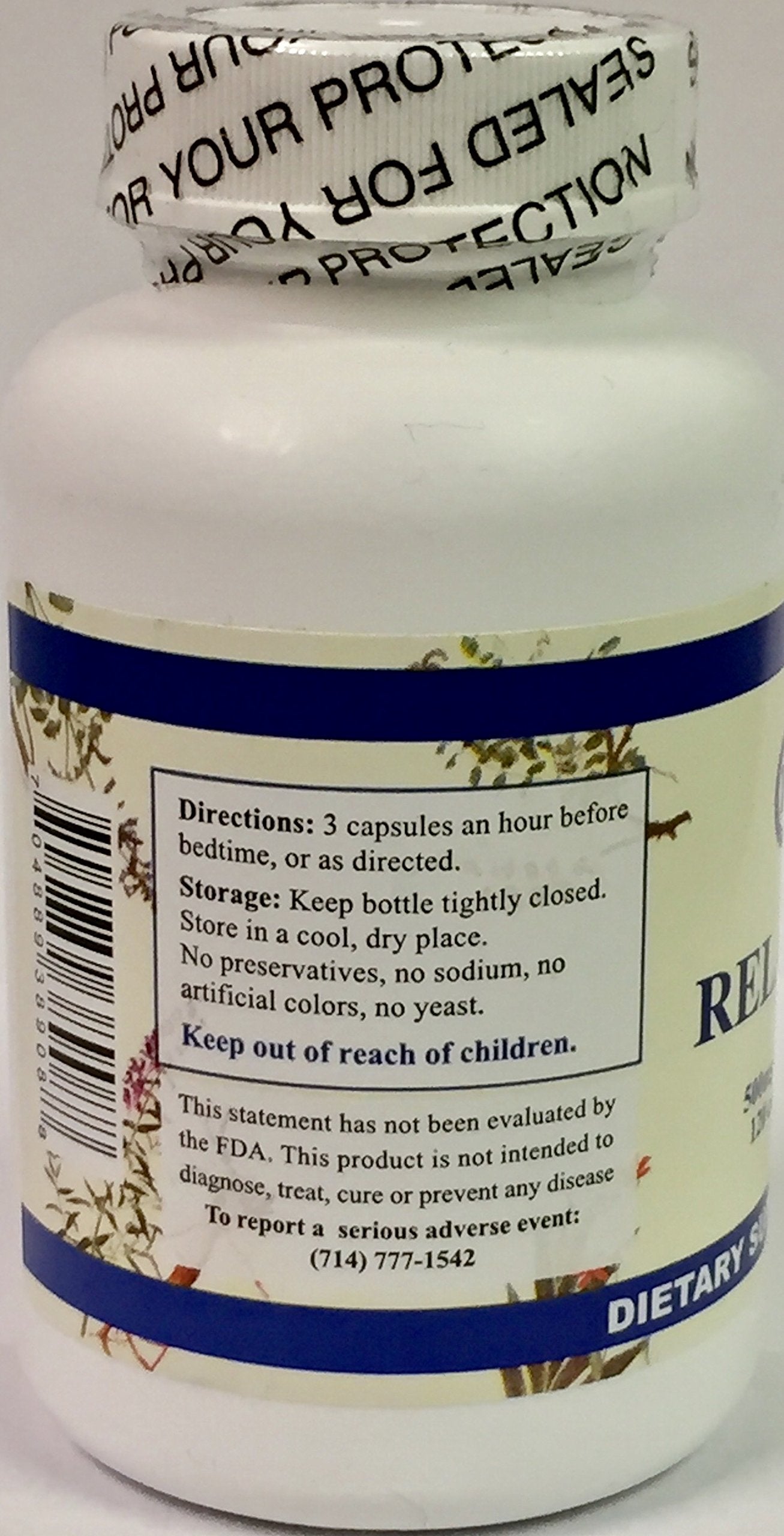 Chi's Enterprise Relaxin 120 capsules label emphasizes daily wellness focus.