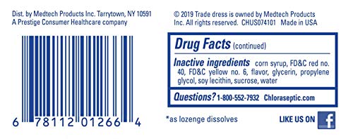 Chloraseptic Citrus lozenges foil seal detail emphasizing freshness.